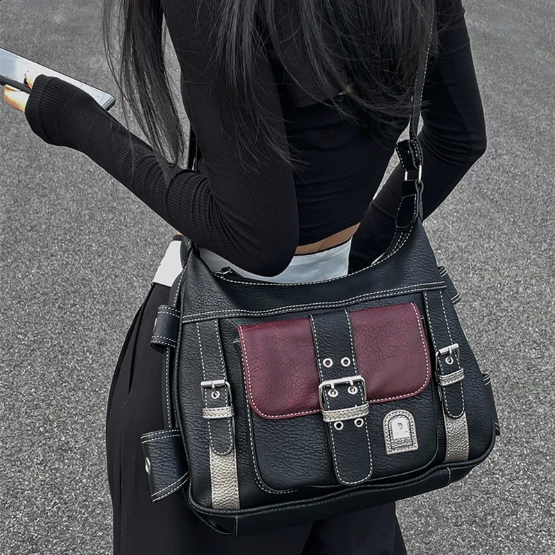 Vintage High Quality PU Leather Shoulder Crossbody Bag Womens Large Capacity Messenger n Travel Handbag bolsa 240914