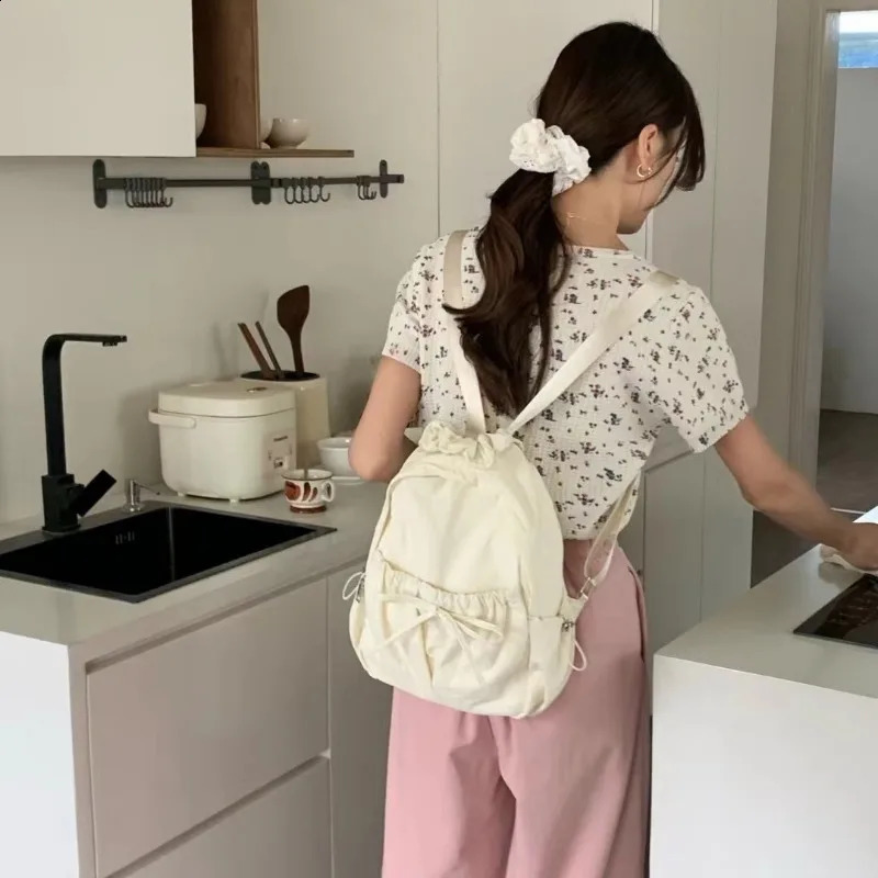 Xiuya Korean Style Womens Backpack Fashionable and Elegant Student Small Travel Backpack Lightweight and Leisure Womens Bag 240912