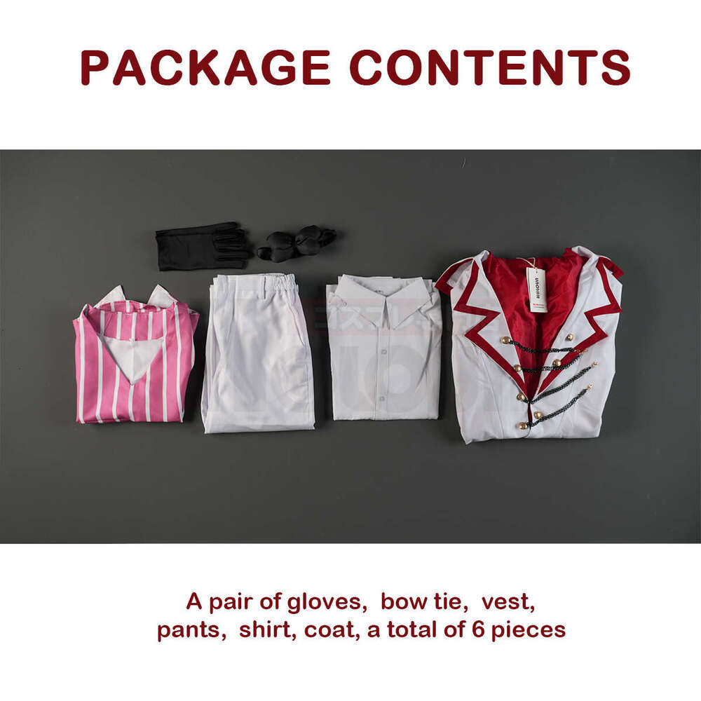 HOLOUN Haz Hotel Anime Lucifer Morningstar Cosplay Costume Wig Stand-Up Collar Tailcoat Pants Vest Cos Convention Halloween Gift