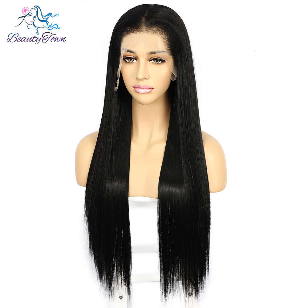 32Inch 13X6 Synthetic Front Bone Straight For Women HD Transparent Lace Cosplay Daily Wig Heat Resistant Fiber