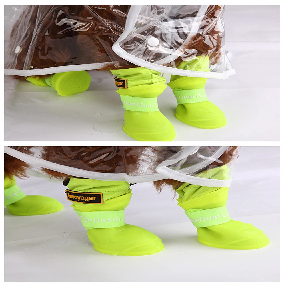 Warm Waterproof Pet Rain Shoes Small Medium Dog Winter Puppy Snow Boots Fleece Soft Silicon Adjustable Anti-Slip Pet Rain Boots 240907