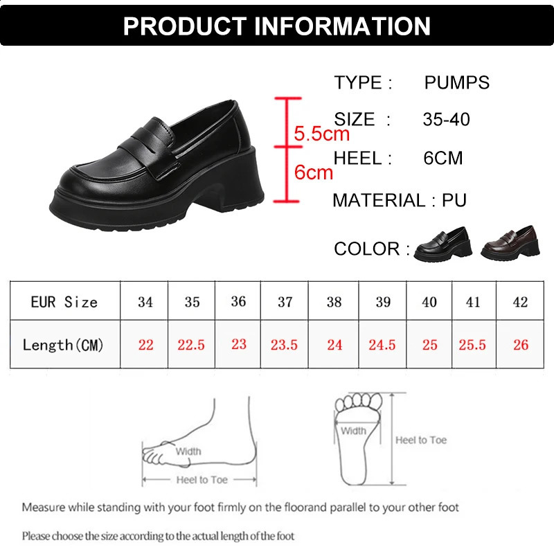 Lucy Pu Leather Platform Loafers Womens British Style Thick High Heels Oxford Shoes Womens Skating University Gothic Shoes Mujer 240919