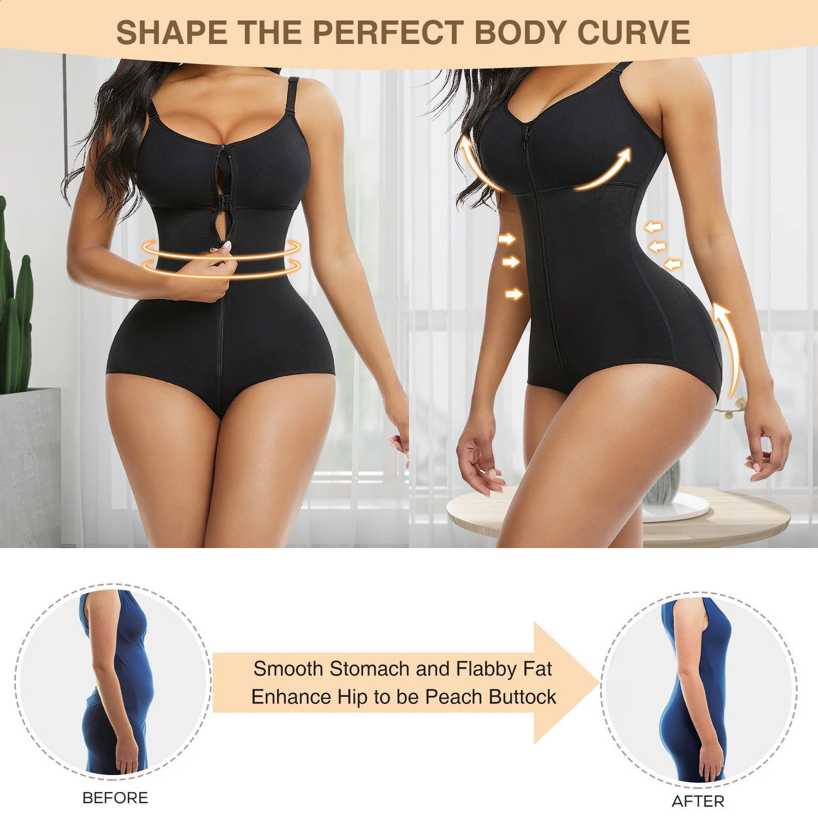 Womens weight loss underwear tight corset shaping waist shape shaping womens postoperative weight loss zipper hook stage 3Fajas 240913