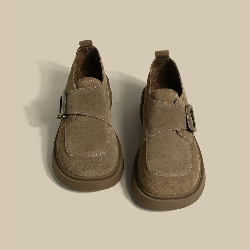 2024 Women's British Style Soft Leather Platform Loafers, Casual Retro Commuting Shoes, Spring/Summer e2a1