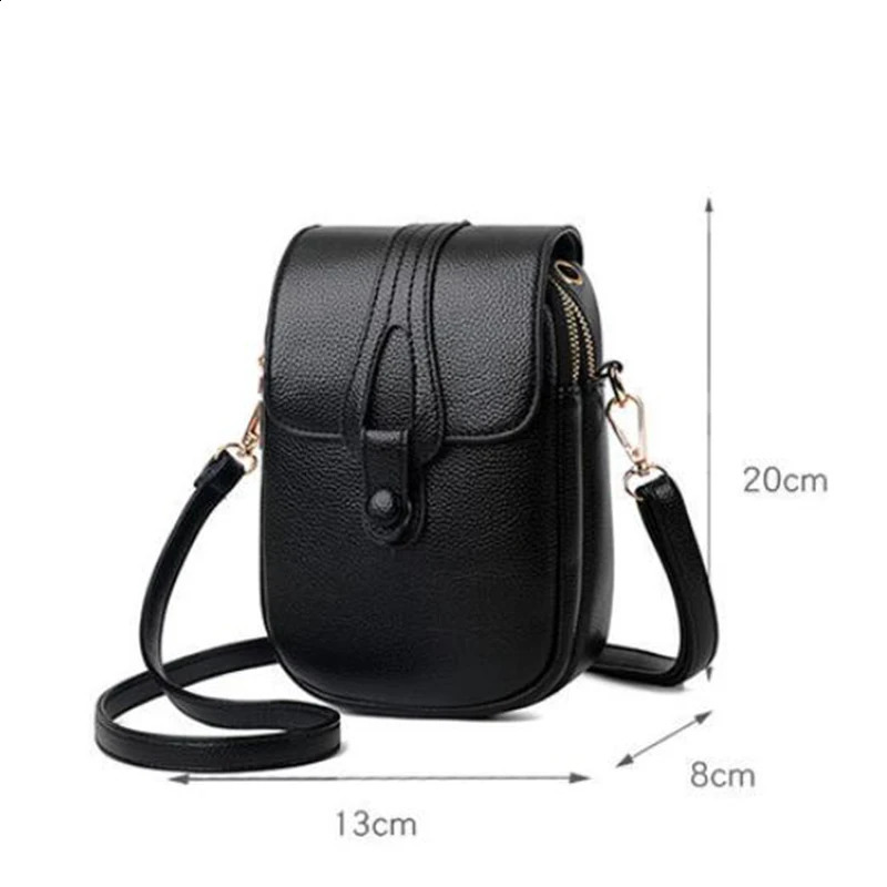 Simple n PU Leather Crossbody Shoulder Bags for Women Spring Retro ed Handbags and Purses Ladies Mobile Phone sac 240914