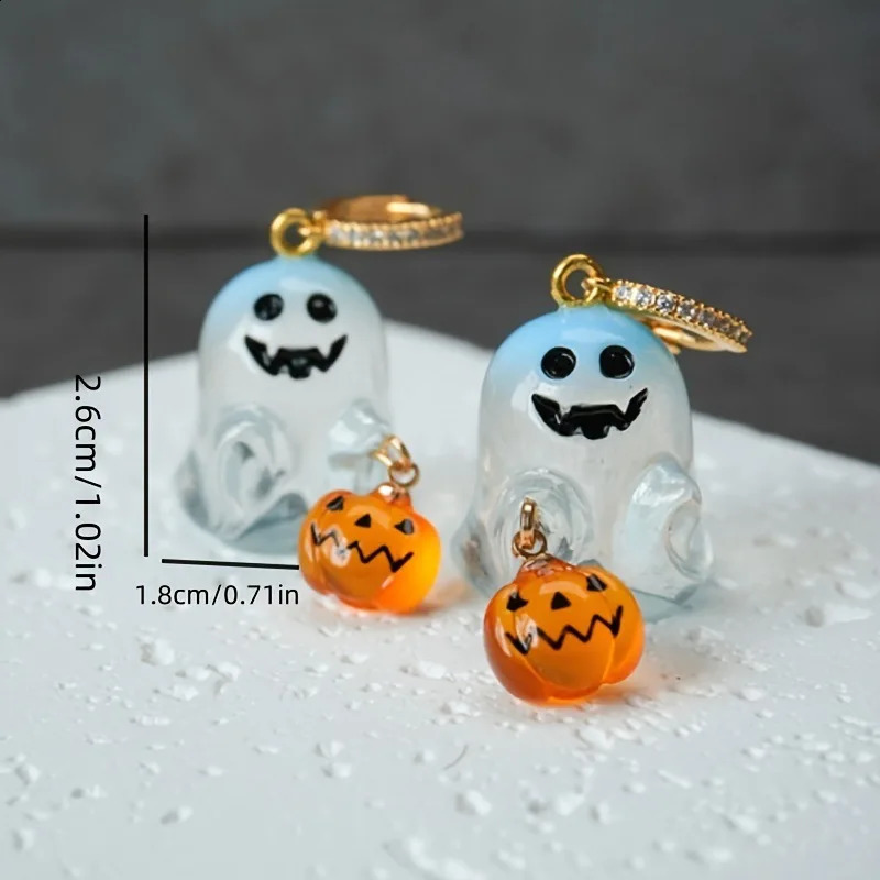 Ghost and Pumpkin Halloween Dangle Earring For Women 240914
