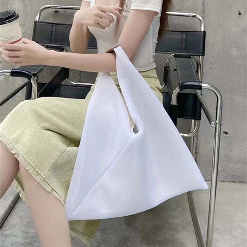 Petscog Women Tote Hobo Handbag Triangle Summer Mesh Net Beach Bag Large Capacity Elegant Shoulder Bags 240913