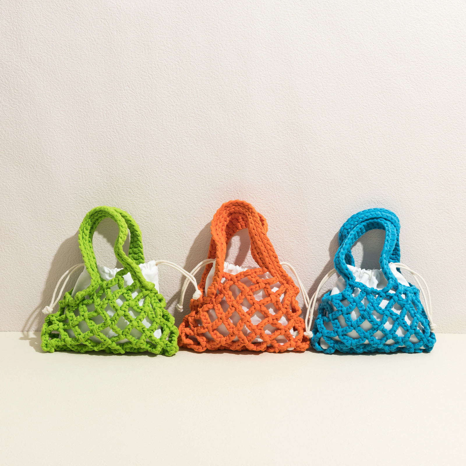 Elegant crochet woven handbag beach wallet y cotton handmade summer travel small mobile phone bag 240913