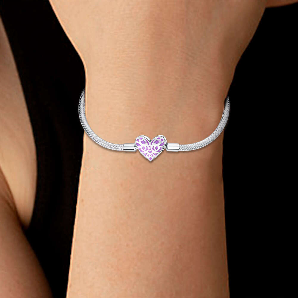 New 925 Sterling Silver Halloween bracelet With heart clip Fit Charms Silver 925 Original Bracelet DIY Jewelry Making For women Gifts
