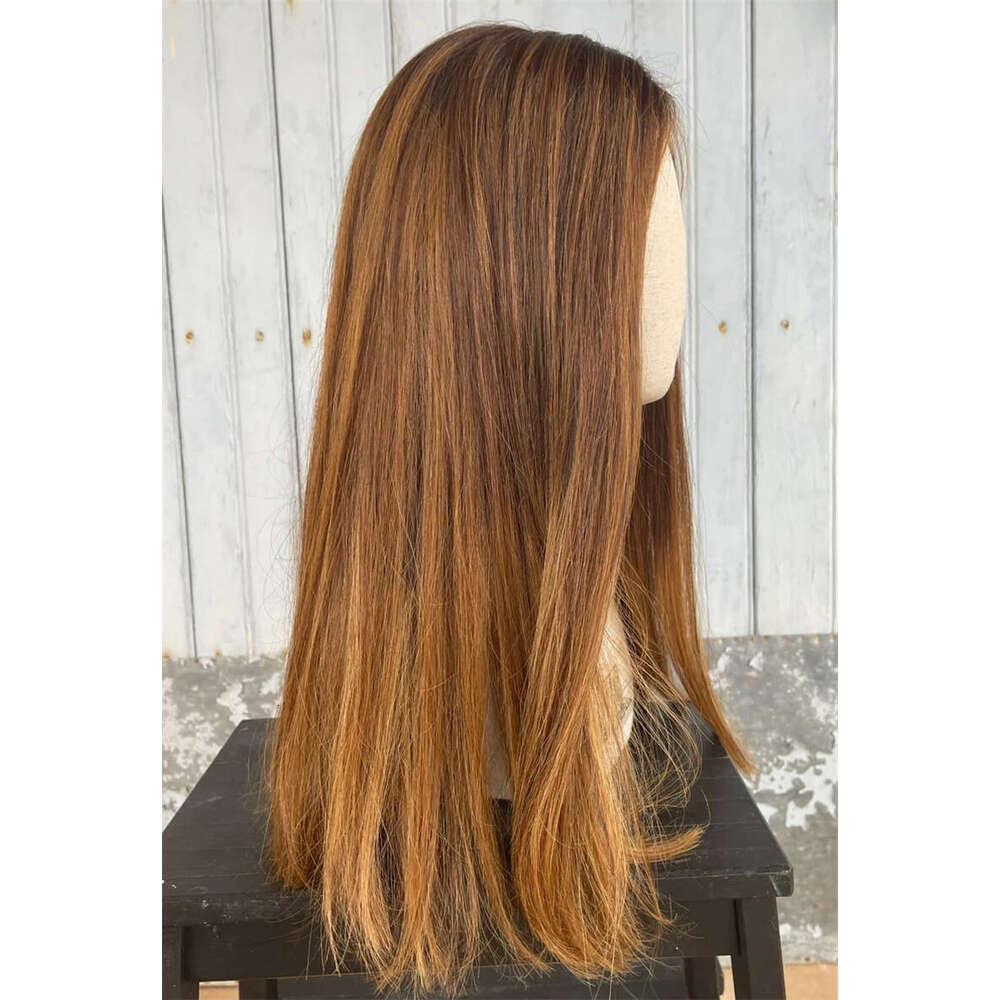 13X4 Ombre Honey Brown Front 13X6 HD Transparent Lace Frontal Wig Colored Glueless Straight Human Hair Wigs For Women
