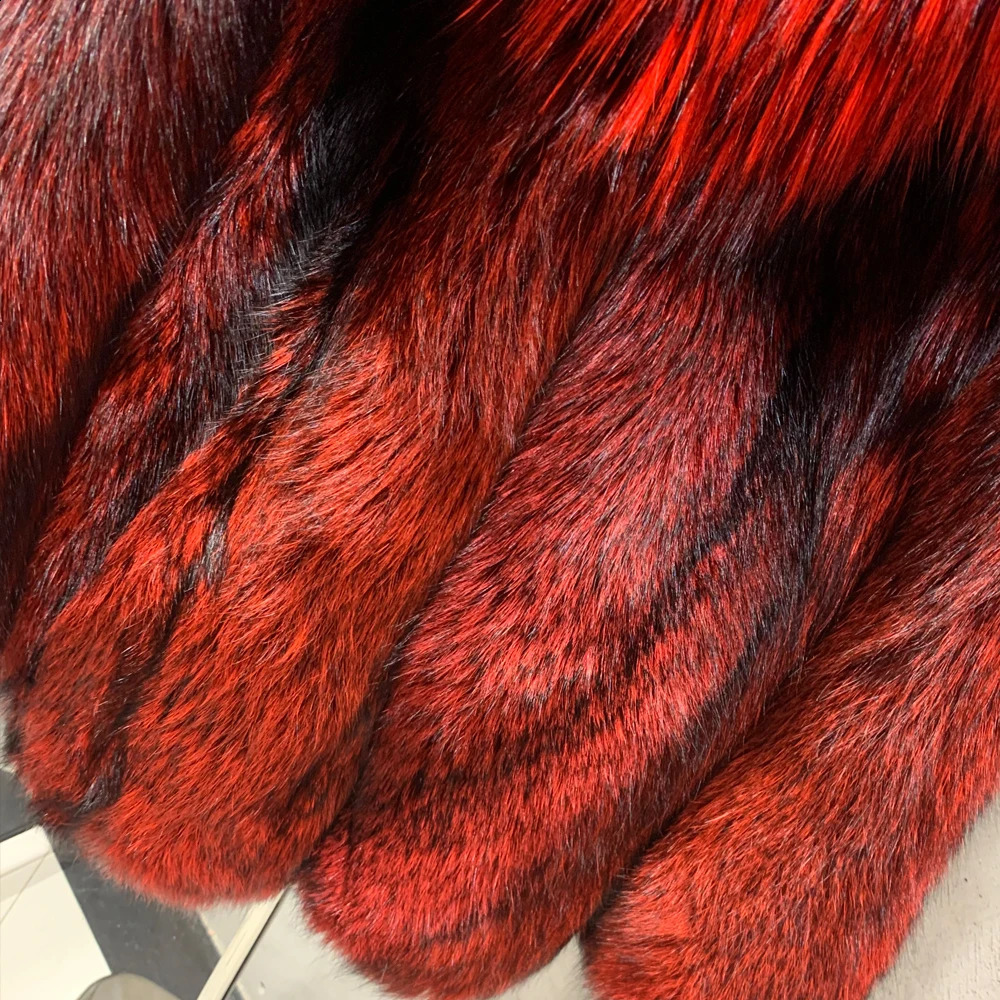 Silver Fox Fur Coat Real Fox Fur Coat Long Sleeve Natural Fox Cloth Turn Down Collar W1899 240905
