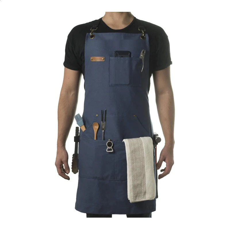 Woodworking Shop Canvas Kitchen Apron Fully Adjustable Comfortable and Suitable for Men Sizes S to XXL 240913