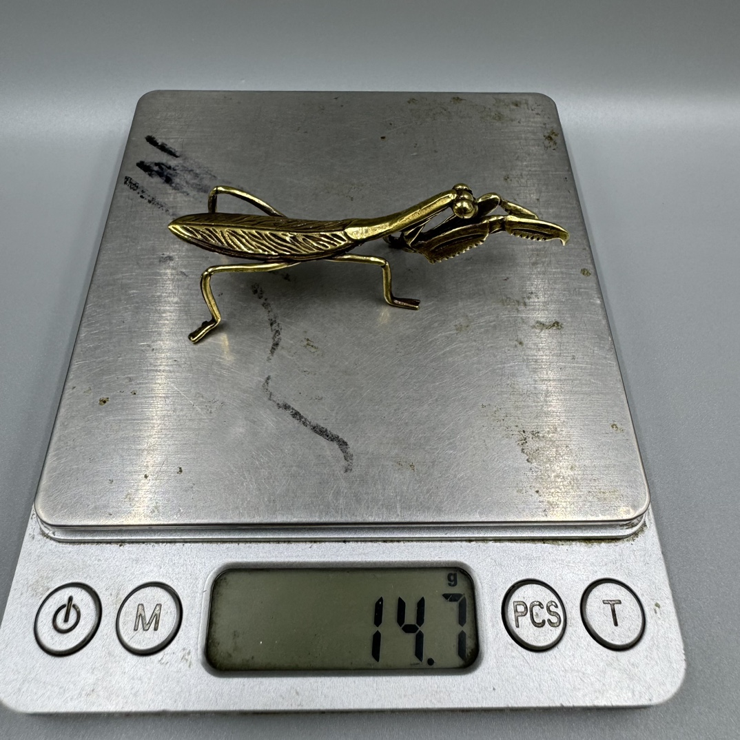 Collectible Mantis Decorative Statue Solid Copper Handwork Antique Brass Mantis Figurine Statue Animal Figurines Toys Home Desktop Decoration