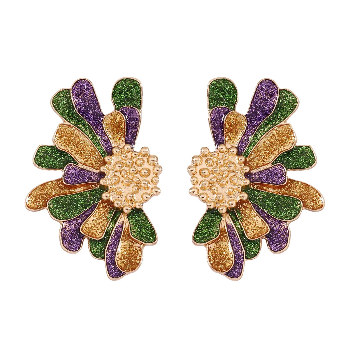 Fashion Carnival Purple Flower Dangle Earrings for Women Simple and Gorgeous Jewelry Party Accessories Wholesale 240914