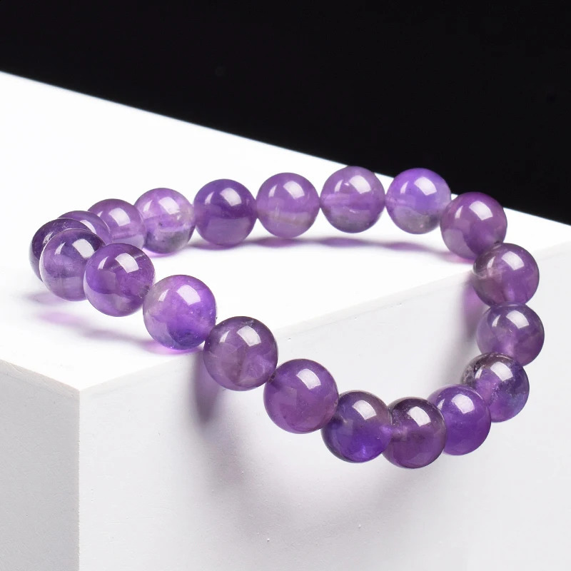 Natural Amethyst Bracelet High Quality Stone Bead Men Real Original Purple Reiki Crystal Quartz Jewelry 240906