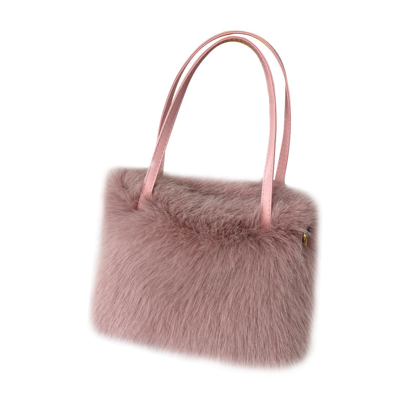 Light Luxury Niche Multifunctional Shoulder Bag Designer High Aesthetic Simple And Fashionable Women's Faux Fur Plush Shoulder Bag Women's M