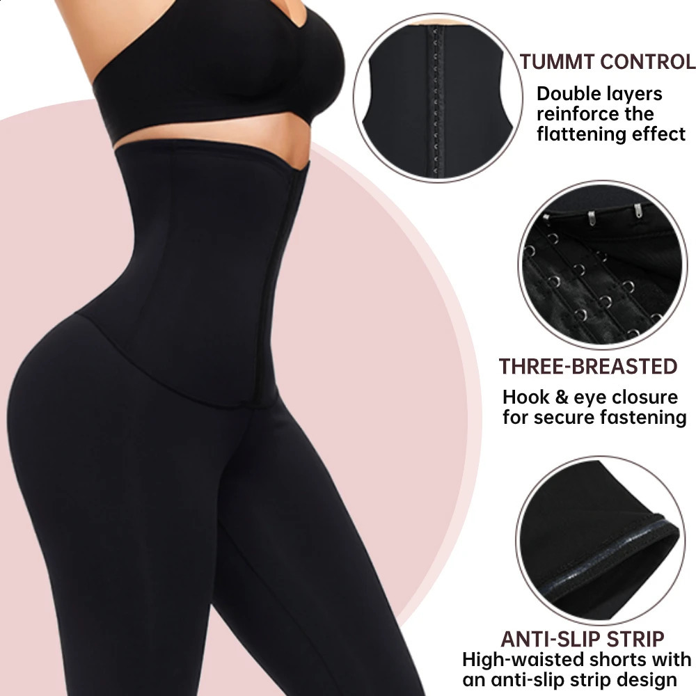 Women Fajas Leggings Waist Trainer Leggings High Waisted Tummy Control Slimming Pants Weight Loss Body Shaper Workout Fittness 240910