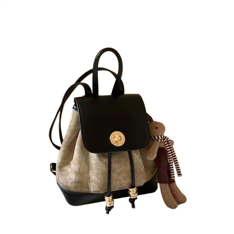 Cover Womens Backpack Retro Womens Shoulder Bag Fashion Womens Korean Y2k Pocket School Backpack 240912