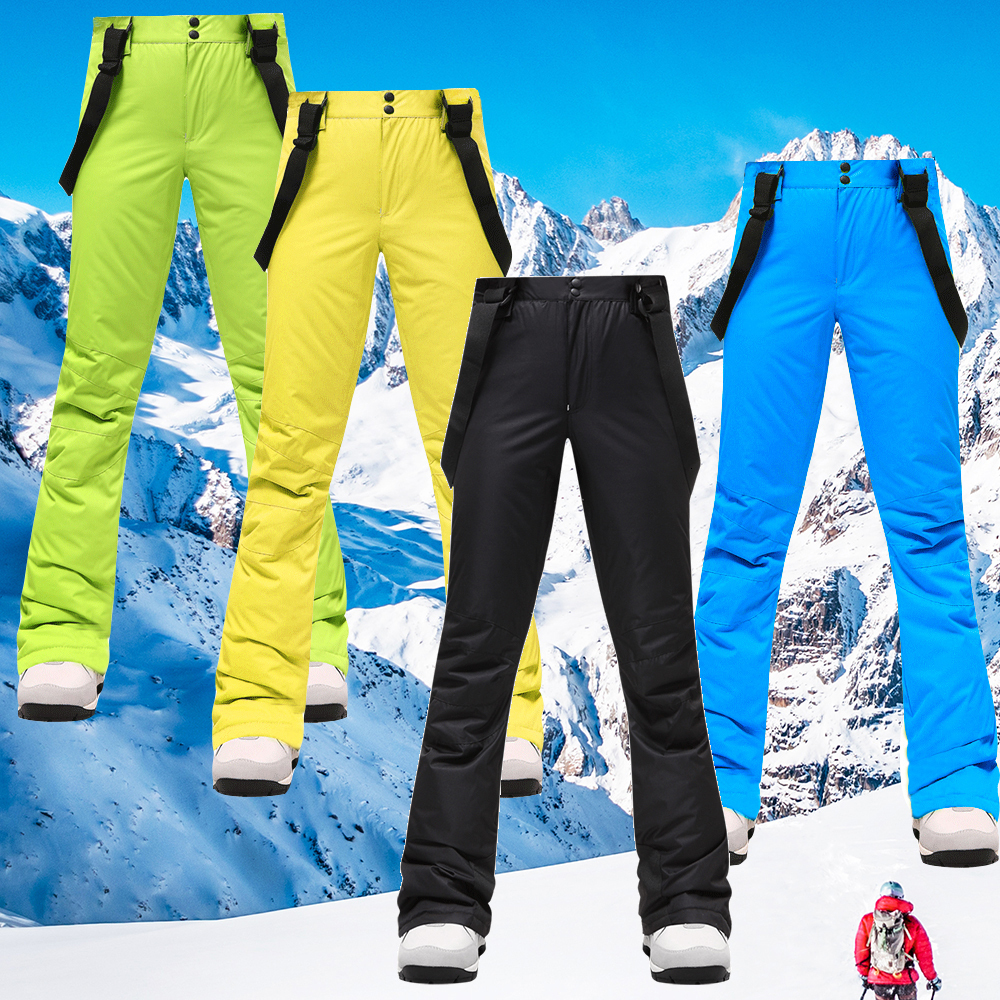 Ski Women Thicken Windproof Waterproof Winter Snow Pants Outdoor Sports Snowboarding Warm Breathable Overalls