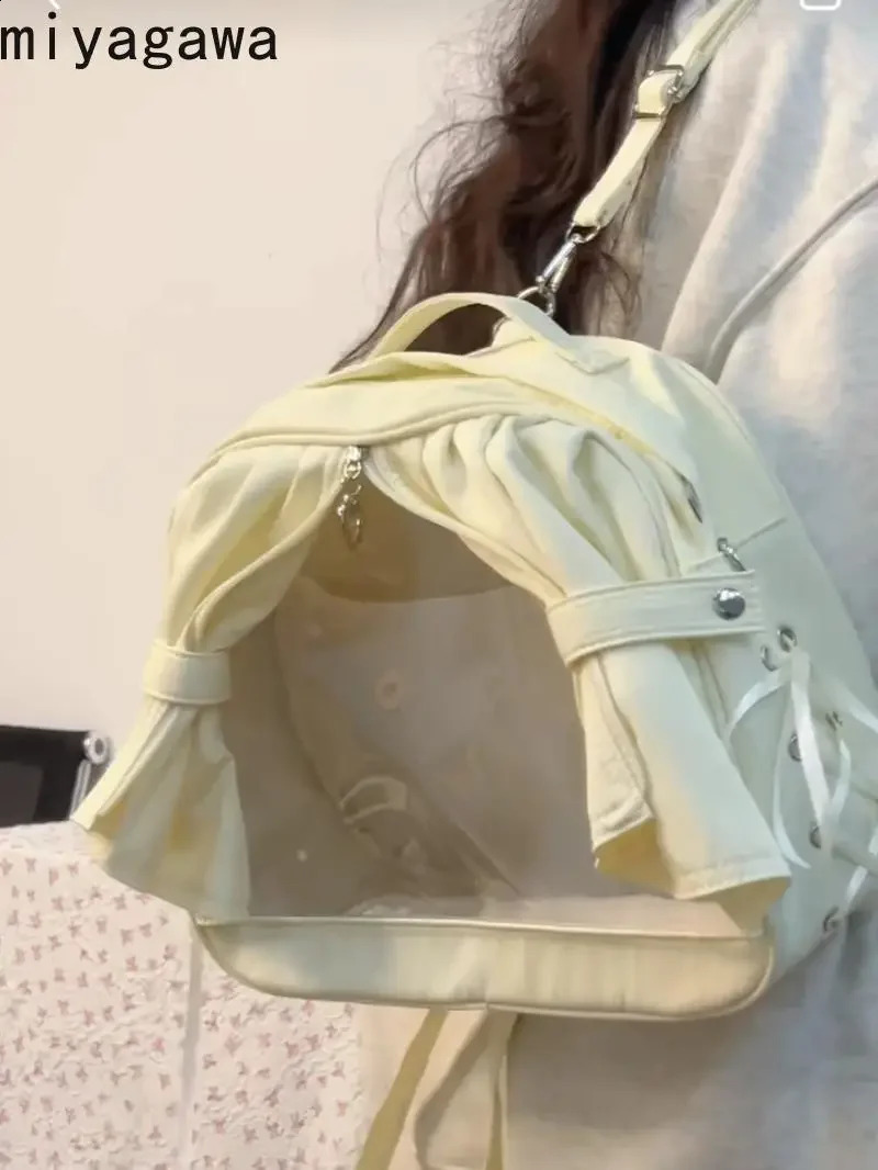 Miyagawa Japanese Niche Fold Student Sweet Pain Bag Fashion Korean Backpack Edition 240912