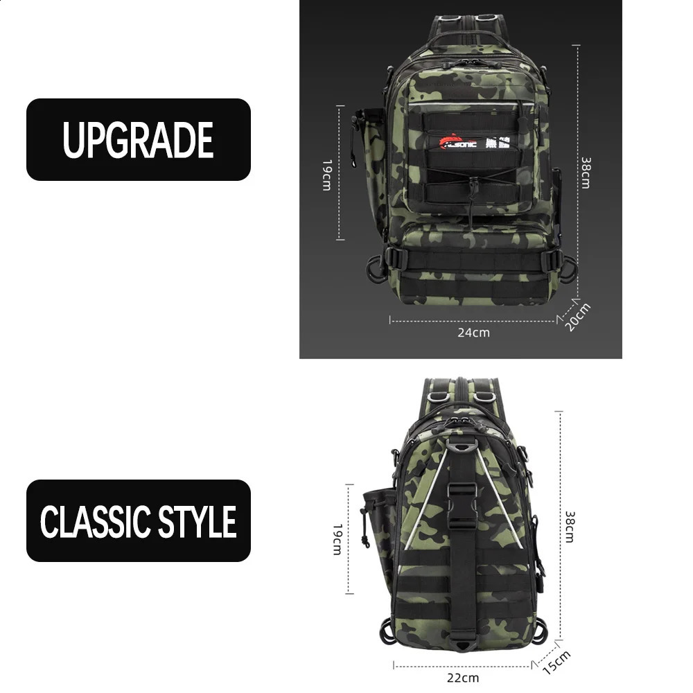 Cross body multifunctional fishing bag waterproof tactical backpack outdoor shoulder sports box mens 240911