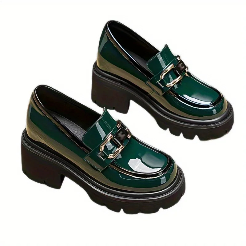 Spring/Summer Fashionable Elegant Sexy Tall Womens Thick Bottom High Heels Decorative Metal Shoes 240914