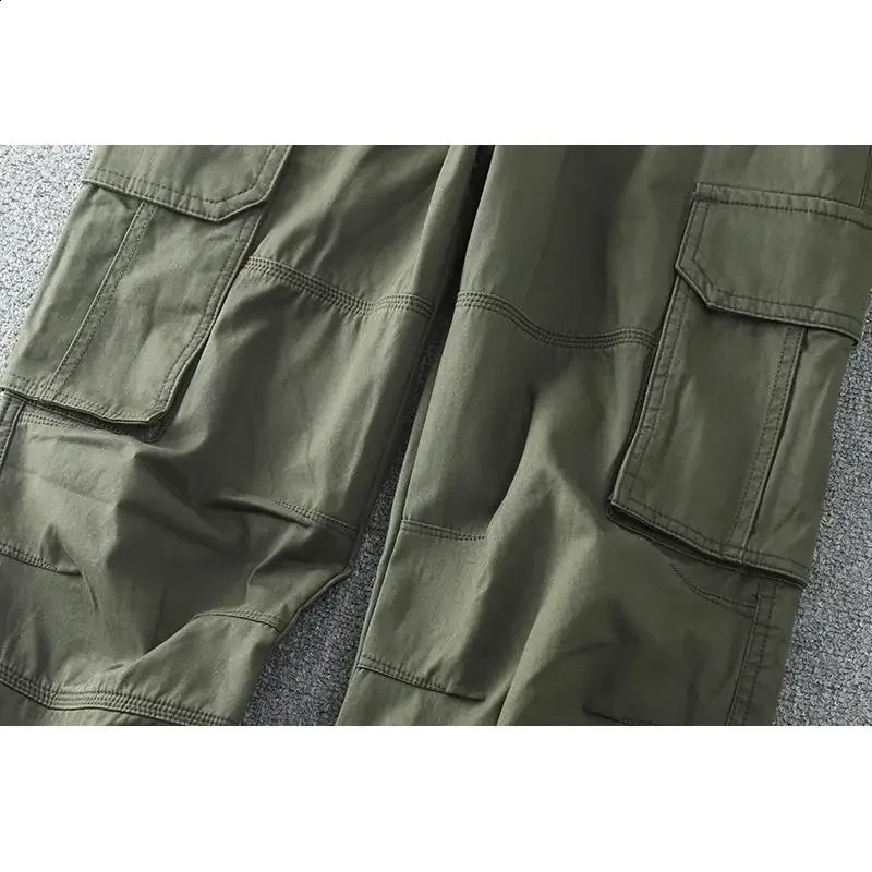 Men Cotton Cargo Pants Function Pants Army Green Mens Casual Outdoor Sports Trousers Y2K Clothing Spring Autumn 240911