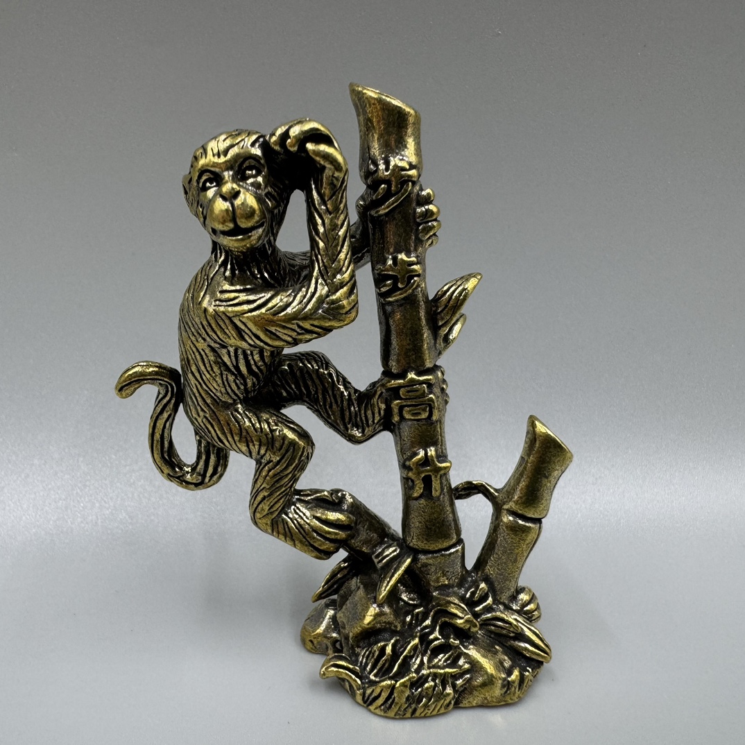 Solid Brass Monkey Figurine Statue House Office Decoration Animal Figurines Toys