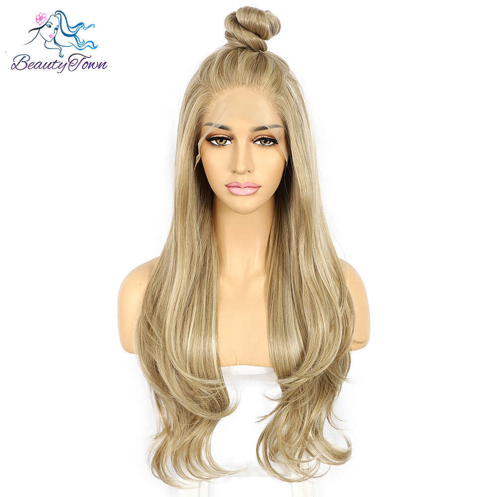 Honey 13X3 Synthetic Front 613 Blonde Transparent Lace Frontal Body Wave Cosplay Daily Use Wig For Women