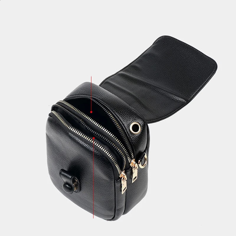Simple n PU Leather Crossbody Shoulder Bags for Women Spring Retro ed Handbags and Purses Ladies Mobile Phone sac 240914