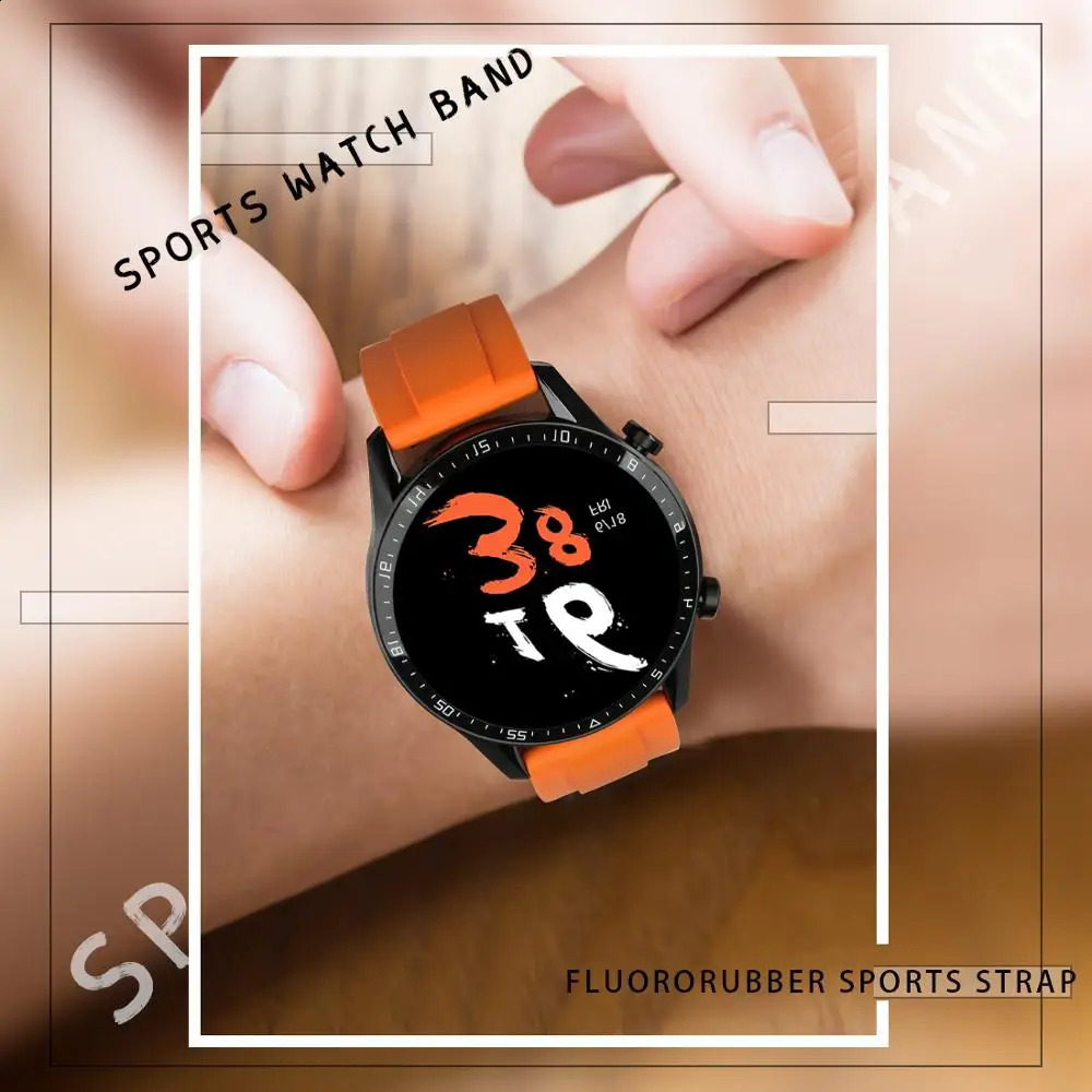 Premium Soft Fluoro Rubber Watch Band Sport Diving Watchbands Quick Release 20mm 22mm Rubber Watch Strap Bracelet Belt Loop 240906