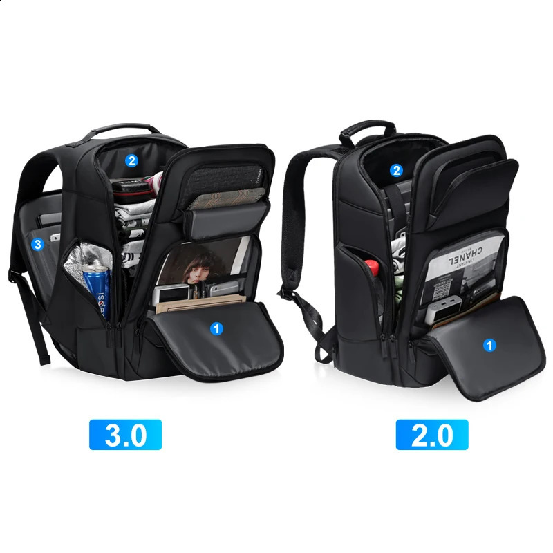 Fenruien Waterproof Backpacks USB Charging School Bag Anti-theft Men Backpack Fit 15.6 Inch Laptop Travel Backpack High Capacity 240913