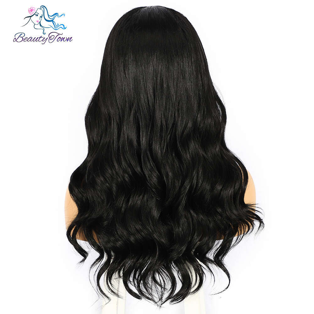 13X3 Synthetic Lace Front Short Wavy Ombre Brown Highlight Colored For Women Straight Daily Use Cosplay Wig