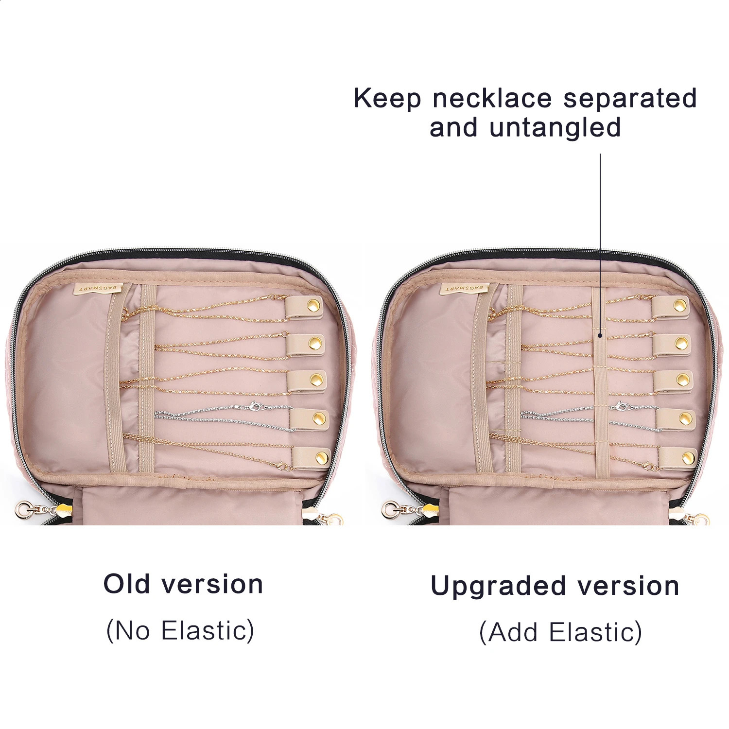 BAGSMART Jewelry Organizer Case for Women Waterproof Travel Jewelry Storage Bag for Necklace Earrings Rings Bracelet Holder 240904