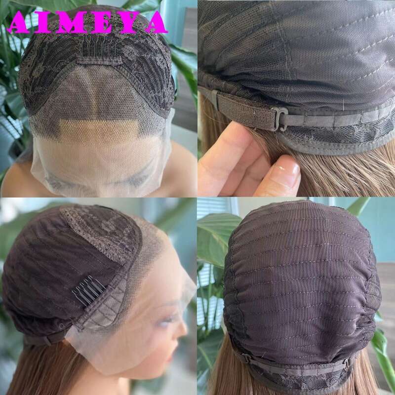 AIMEYA Black White Highlights Lace Front Synthetic Wig Long Natural Wave Heat Resistant Daily Use Cosplay Wigs Free Part