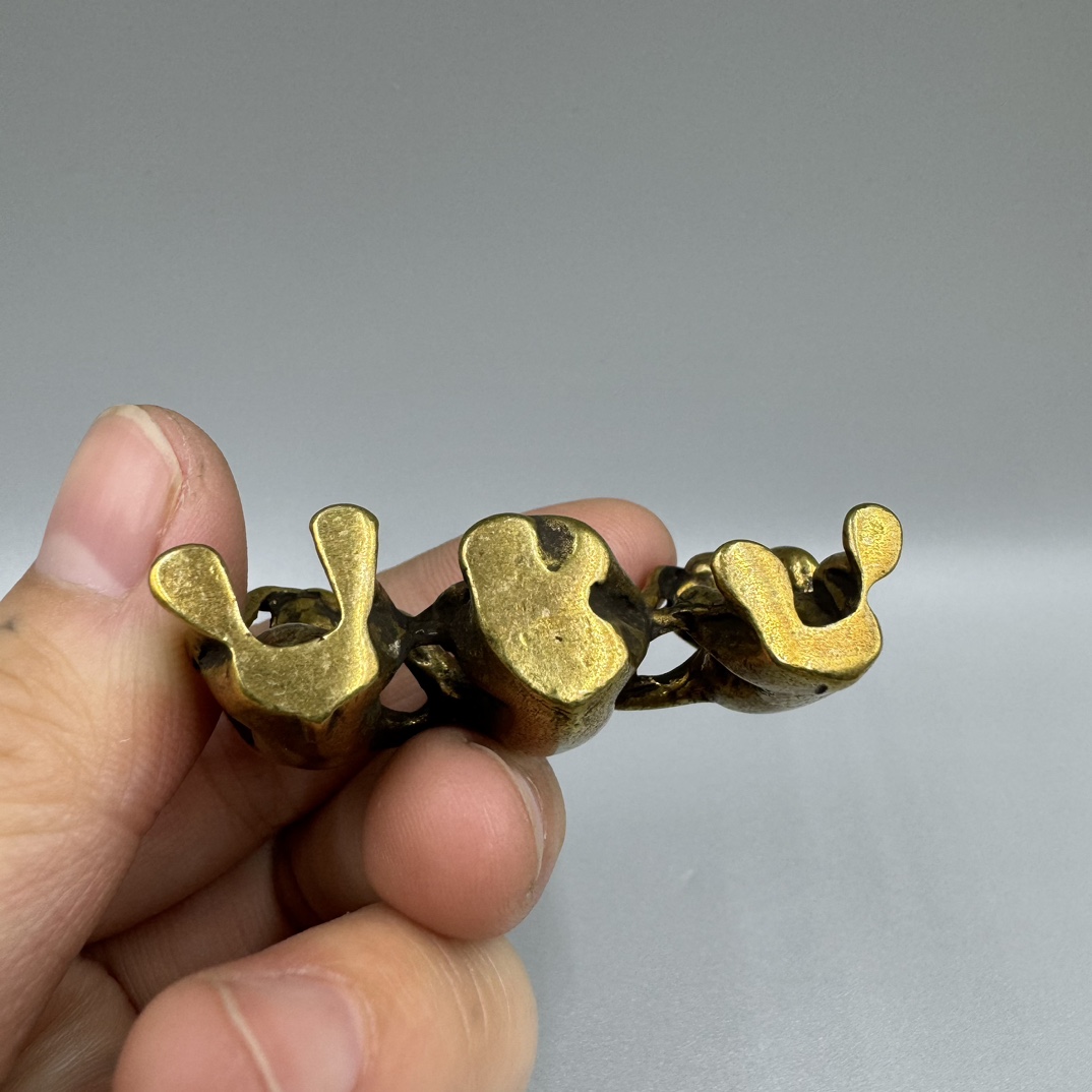 Pure Copper Solid Three No Monkeys Look, Say, Don't Listen T Dwe74 Three Wise Monkeys Brass Paperweight Vintage 8-7