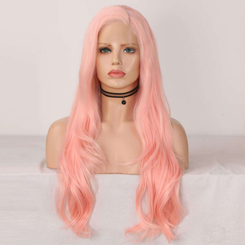 AIMEYA Light Pink Wigs For Women Girls Lace Front Heat Resistant Synthetic Hair Daily Use Cosplay Party Wig
