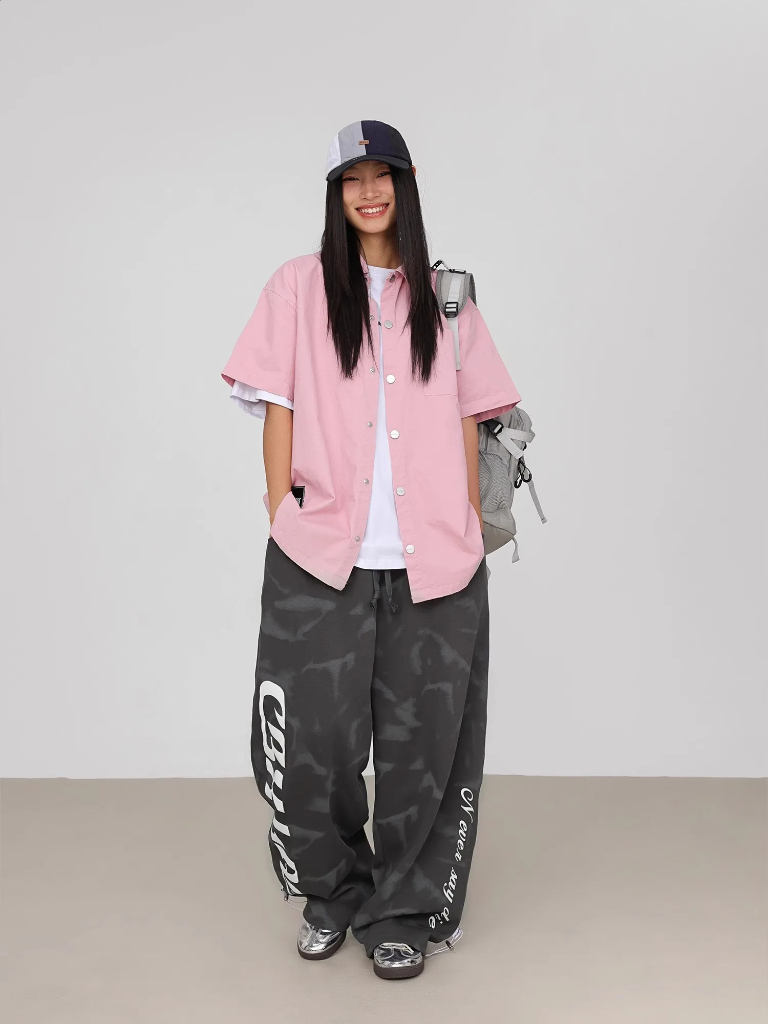 CBXLAB Street Dance Womens Grey Snowflake Hip Hop Sports Pants Girls American Jazz Loose 240913