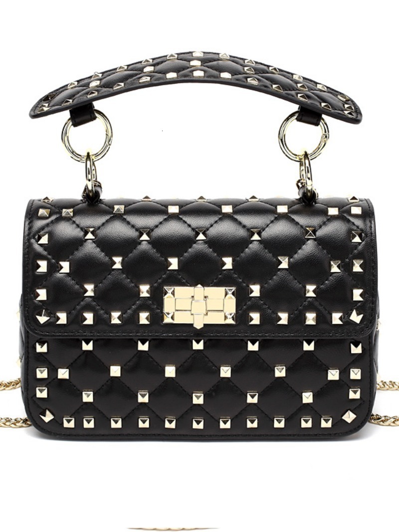 2025 New Fashion Women Sheepskin Leather Rivet Handbags Chain Bag Designer Shoulder Woman Messenger Bags Clutches 7fc9