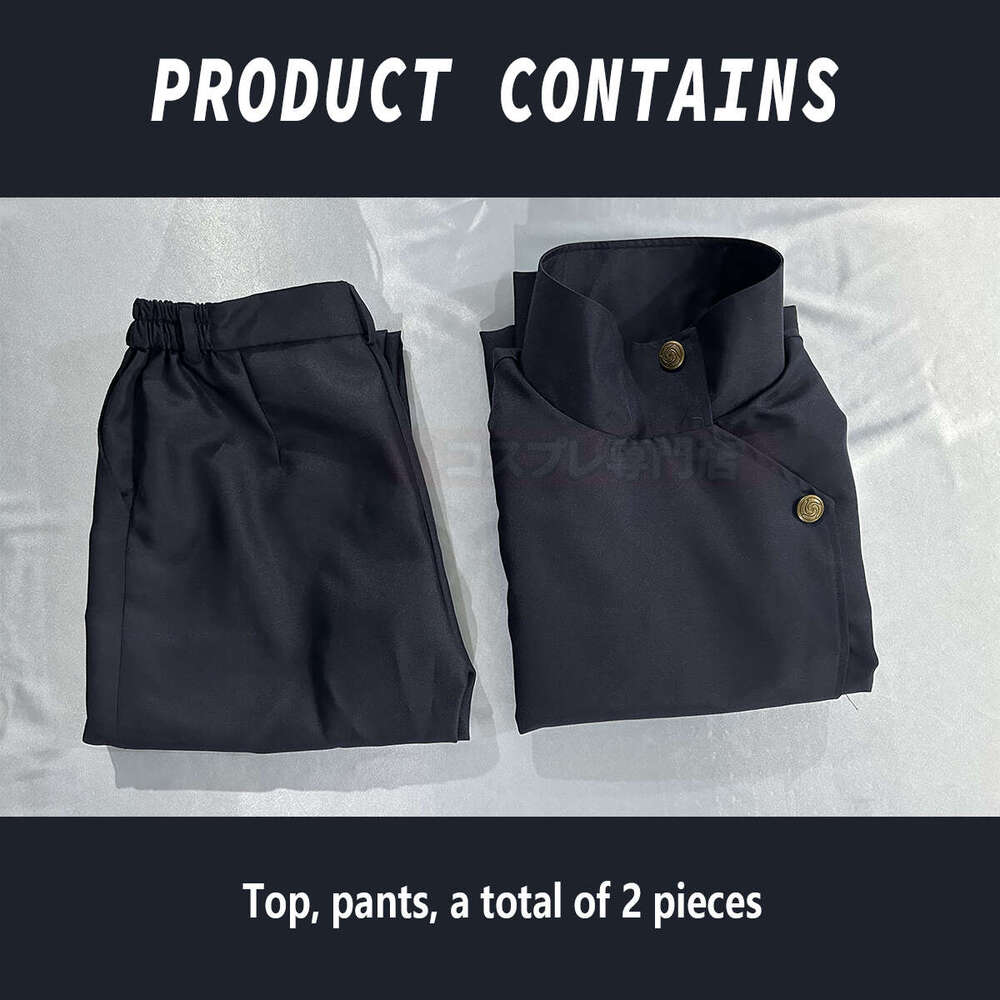 HOLOUN Jujutsu JJK Manga Anime Fushiguro Megumi Cosplay Costume Wig Dark Blue Jacket Pants Uniform Rose Net Synthetic Halloween