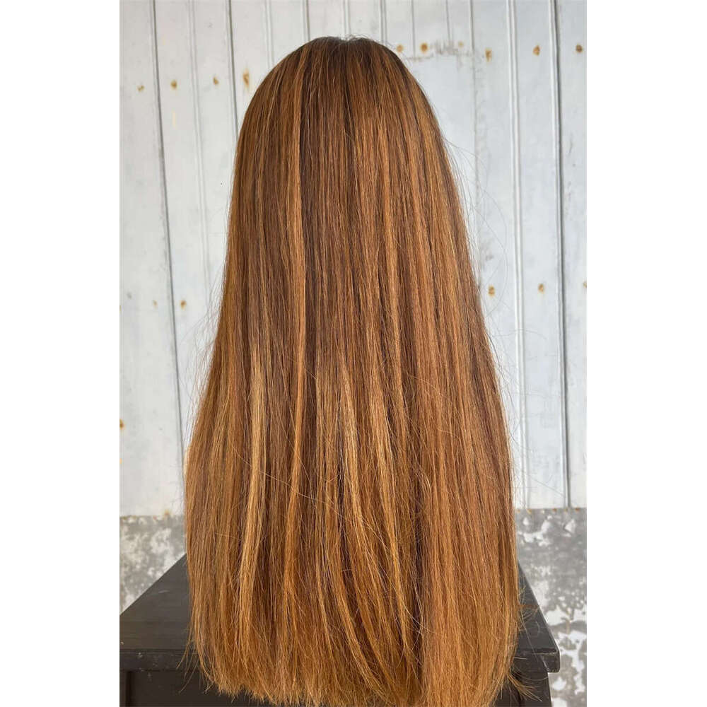 13X4 Ombre Honey Brown Front 13X6 HD Transparent Lace Frontal Wig Colored Glueless Straight Human Hair Wigs For Women