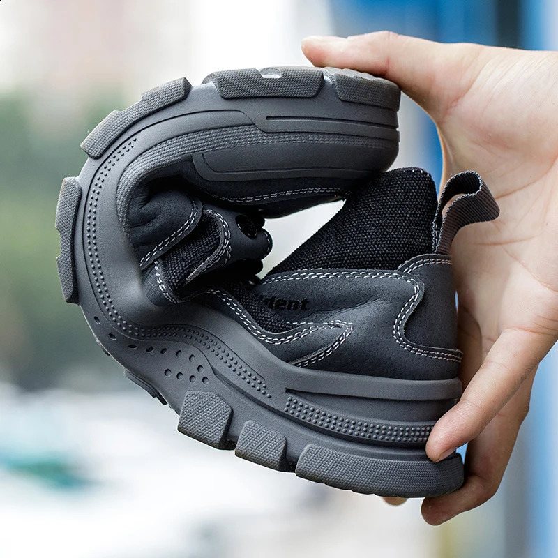 Safety Shoes Men With Steel Toe Cap Anti-smash Men Work Shoes Sneakers Light Puncture-Proof Indestructible Shoes Drop 241226