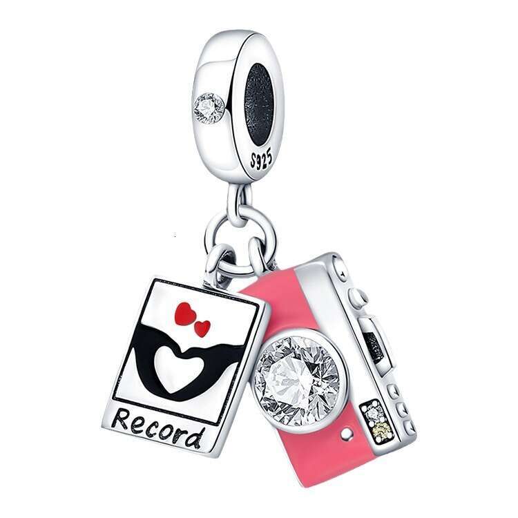 New 925 Sterling Silver Charm Pink camera pendant Beads Fit Charms Silver 925 Original Bracelet DIY Jewelry Making For women Gifts