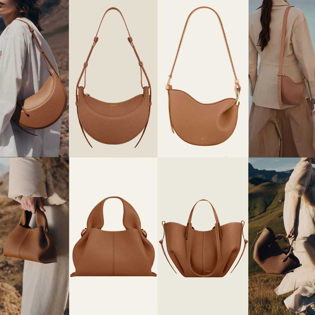 Evening Bags Luxury Designer Bag Tote Bag Half Moon Bag Smooth Leather Shoulder Bag Cyme Tote Underarm Bag Fashion Women Tonca Cross Body Bag Purse Textured Hobo Bags