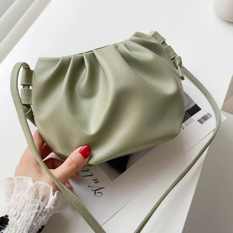 Small Bag 2024 New Spring Summer Slanting Cross Trend Hundred Women's Bag Dumpling Clouds Bag mini Coin Pleated Crossbody