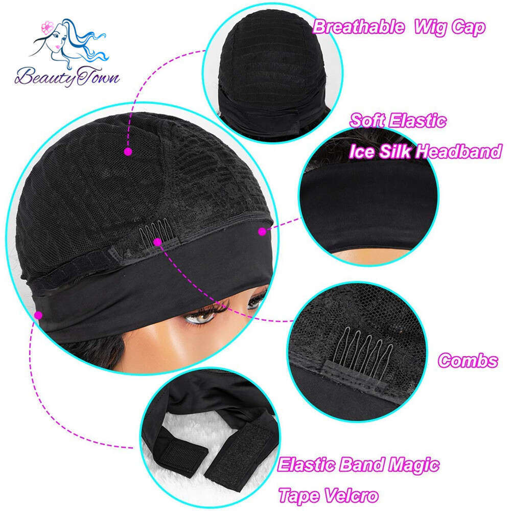 Synthetic Water Wave Jbrown Easywear Headband Scarf Wig For Women Daily Wedding Party Travel Holidays 2 Free Bands Gift
