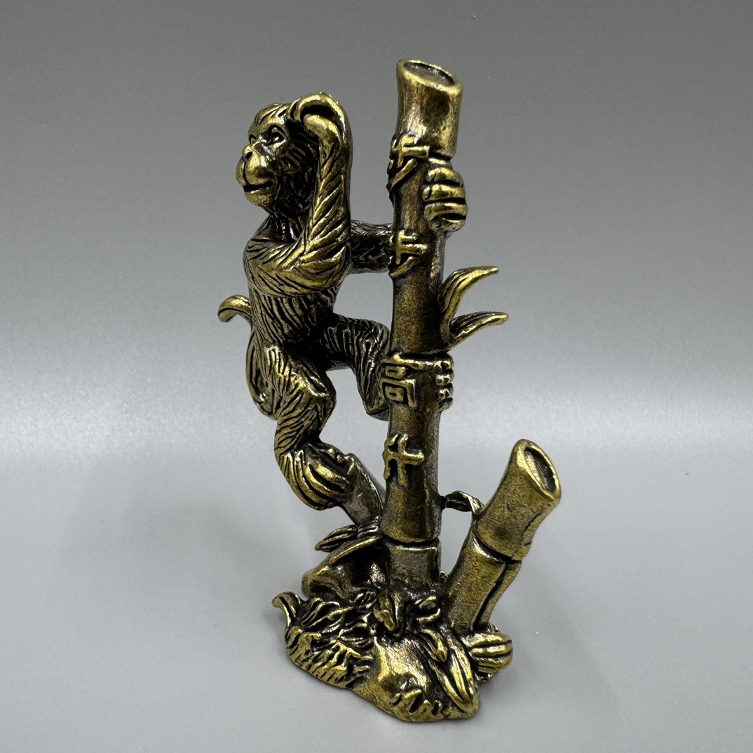Solid Brass Monkey Figurine Statue House Office Decoration Animal Figurines Toys