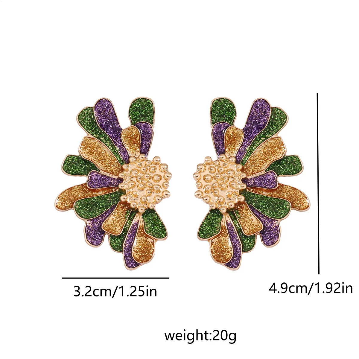Fashion Carnival Purple Flower Dangle Earrings for Women Simple and Gorgeous Jewelry Party Accessories Wholesale 240914