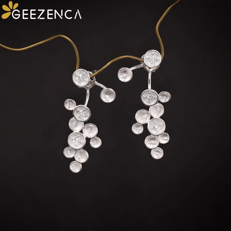 GEEZENCA 925 Sterling Silver 5A Zircons Stars Dangle Earrings For Women Original Chic Earring Fine Jewelry Gift 240914