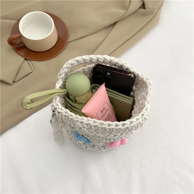 YOUDEYISI Summer Womens Bag Cute Forest Flower Portable Messenger Cotton Rope Hook Weaving 240913